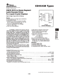 Datasheet CD4543B manufacturer TI