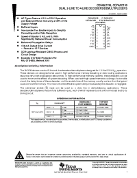 Datasheet CD54AC139F3A manufacturer TI