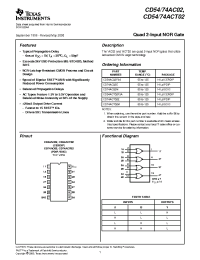 Datasheet CD54ACT02 manufacturer TI