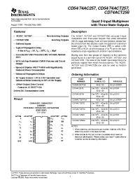 Datasheet CD54ACT257F3A manufacturer TI