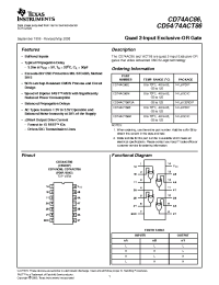 Datasheet CD54ACT86F3A manufacturer TI