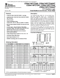 Datasheet CD54FCT240ATE manufacturer TI