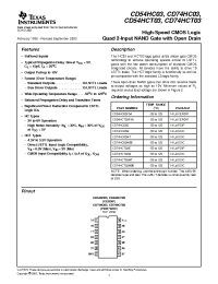 Datasheet CD54HC03F3A manufacturer TI
