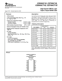Datasheet CD54HC10 manufacturer TI