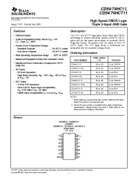 Datasheet CD54HC11 manufacturer TI