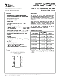 Datasheet CD54HC112 manufacturer TI