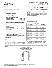 Datasheet CD54HC147 manufacturer TI