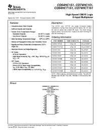 Datasheet CD54HC151 manufacturer TI