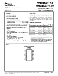 Datasheet CD54HC153W manufacturer TI