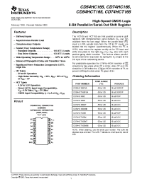 Datasheet CD54HC165F3A manufacturer TI