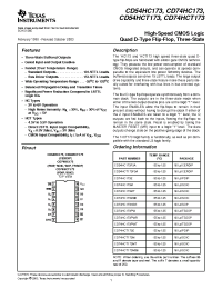 Datasheet CD54HC173F manufacturer TI