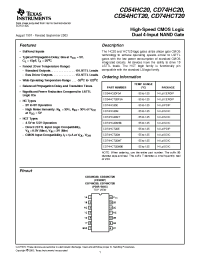 Datasheet CD54HC20 manufacturer TI
