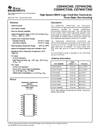 Datasheet CD54HC245F3A manufacturer TI