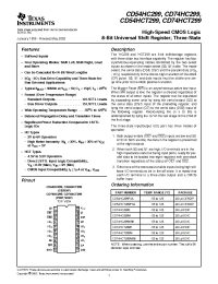 Datasheet CD54HC299 manufacturer TI