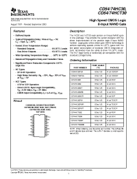 Datasheet CD54HC30F3A manufacturer TI