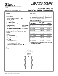 Datasheet CD54HC377F3A manufacturer TI