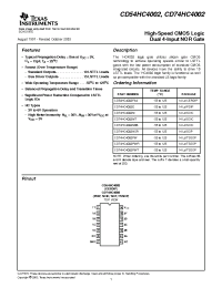 Datasheet CD54HC4002 manufacturer TI