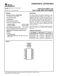 Datasheet CD54HC4015 manufacturer TI