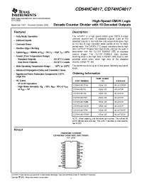 Datasheet CD54HC4017 manufacturer TI