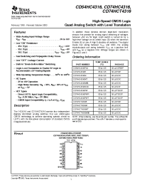 Datasheet CD54HC4316 manufacturer TI