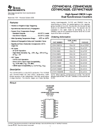 Datasheet CD54HC4520 manufacturer TI