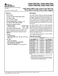 Datasheet CD54HC564 manufacturer TI