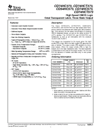 Datasheet CD54HC573F3A manufacturer TI