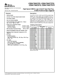 Datasheet CD54HC574F manufacturer TI