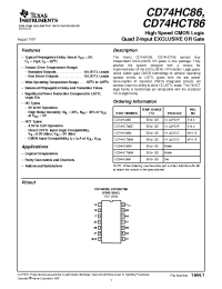 Datasheet CD54HC86W manufacturer TI