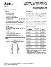 Datasheet CD54HCT157 manufacturer TI