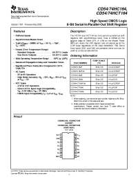 Datasheet CD54HCT164 manufacturer TI
