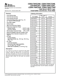 Datasheet CD54HCT241F3A manufacturer TI