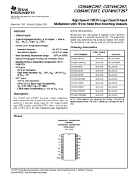 Datasheet CD54HCT257F3A manufacturer TI