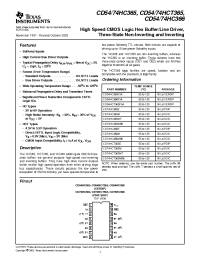 Datasheet CD54HCT365F3A manufacturer TI