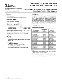 Datasheet CD54HCT374 manufacturer TI