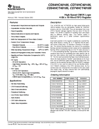 Datasheet CD54HCT40105 manufacturer TI