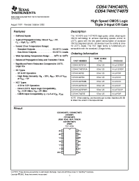 Datasheet CD54HCT4075 manufacturer TI