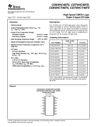 Datasheet CD54HCT4075F3A manufacturer TI