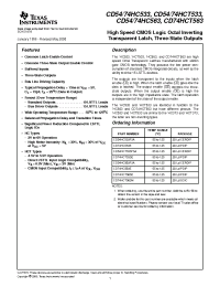 Datasheet CD54HCT533 manufacturer TI