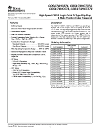 Datasheet CD54HCT574F3A manufacturer TI