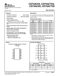 Datasheet CD74AC04E manufacturer TI