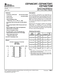 Datasheet CD74ACT257E manufacturer TI