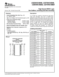 Datasheet CD74HC4049E manufacturer TI
