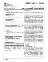 Datasheet CD74HC4059EE4 manufacturer TI