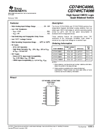 Datasheet CD74HC4066 manufacturer TI