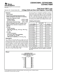 Datasheet CD74HC4094PWT manufacturer TI