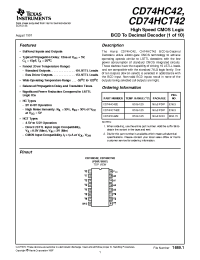 Datasheet CD74HC42 manufacturer TI