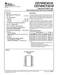 Datasheet CD74HC4316M manufacturer TI