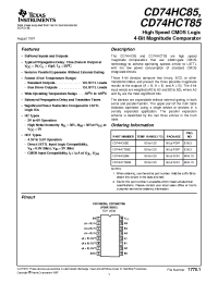 Datasheet CD74HC85 manufacturer TI