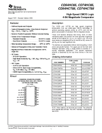 Datasheet CD74HC85NSR manufacturer TI